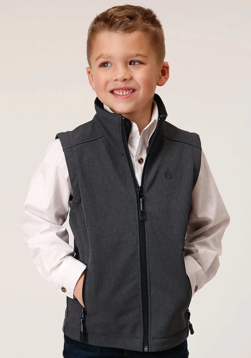 Roper Boys Heather Grey Soft Shell Tech Vest - Roper - Flyclothing LLC