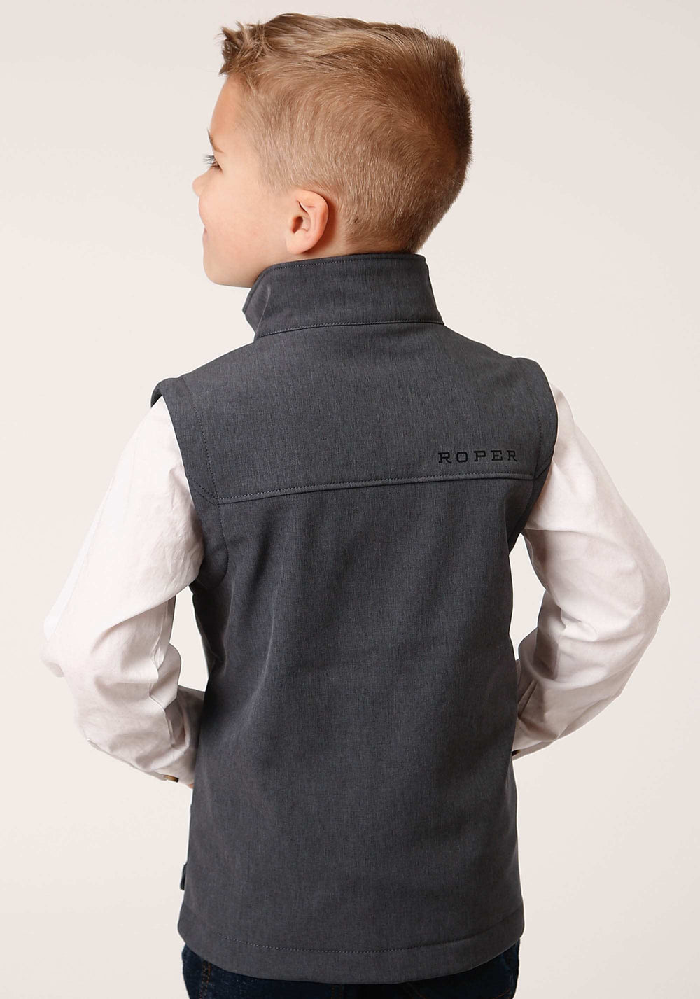 Roper Boys Heather Grey Soft Shell Tech Vest - Roper - Flyclothing LLC