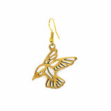 Pair of Birds in Tumbaga Gold Drop Earrings - Artisana - Flyclothing LLC