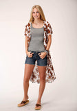 Roper Womens Cowhide Print Rayon Long Cardigan - Roper - Flyclothing LLC