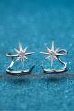 Moissanite Star Rhodium-Plated Earrings - Trendsi - Flyclothing LLC