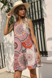 Printed Round Neck Sleeveless Dress with Pockets - Trendsi - Flyclothing LLC