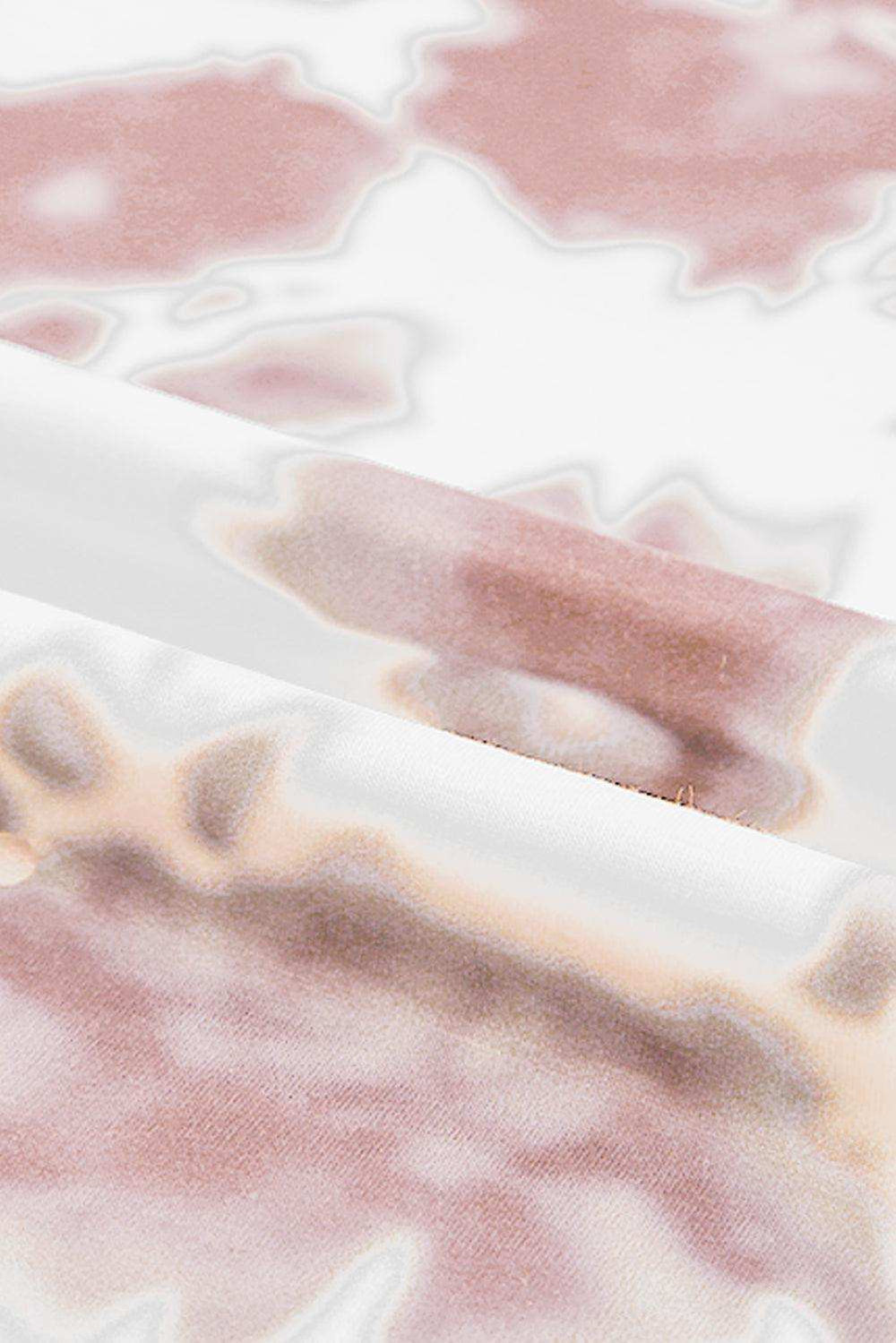 Tie-Dye Round Neck Short Sleeve Tunic Tee - Trendsi - Flyclothing LLC