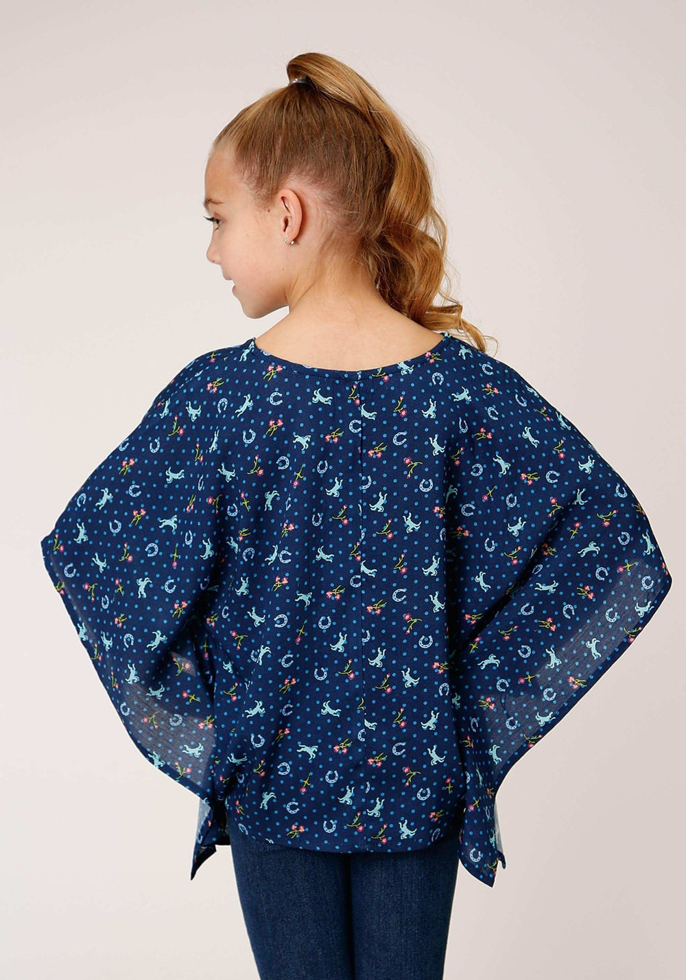 Roper Girls Horse Printed Poncho - Roper - Flyclothing LLC