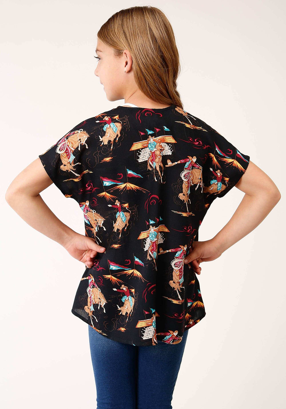 Roper Girls Retro Rodeo Print Cardigan - Roper - Flyclothing LLC