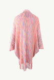 Multicolored Fringe Trim Poncho - Trendsi - Flyclothing LLC