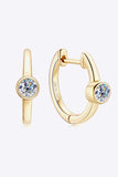 18k Gold-Plated Inlaid Moissanite Huggie Earrings - Trendsi - Flyclothing LLC