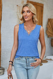 Heathered Notched Wide Strap Tank - Trendsi - Flyclothing LLC