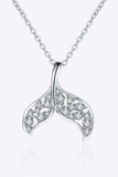 Moissanite Fishtail Pendant 925 Sterling Silver Necklace - Trendsi - Flyclothing LLC