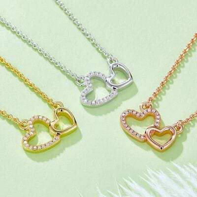 Moissanite 925 Sterling Silver Heart Necklace - Trendsi - Flyclothing LLC