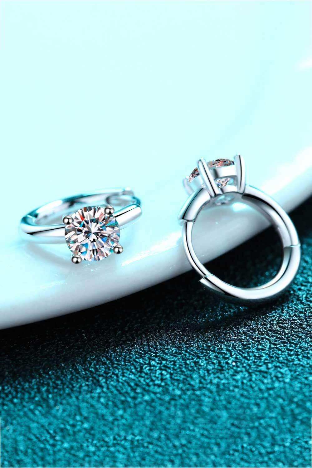 1 Carat Moissanite Huggie Earrings - Trendsi - Flyclothing LLC