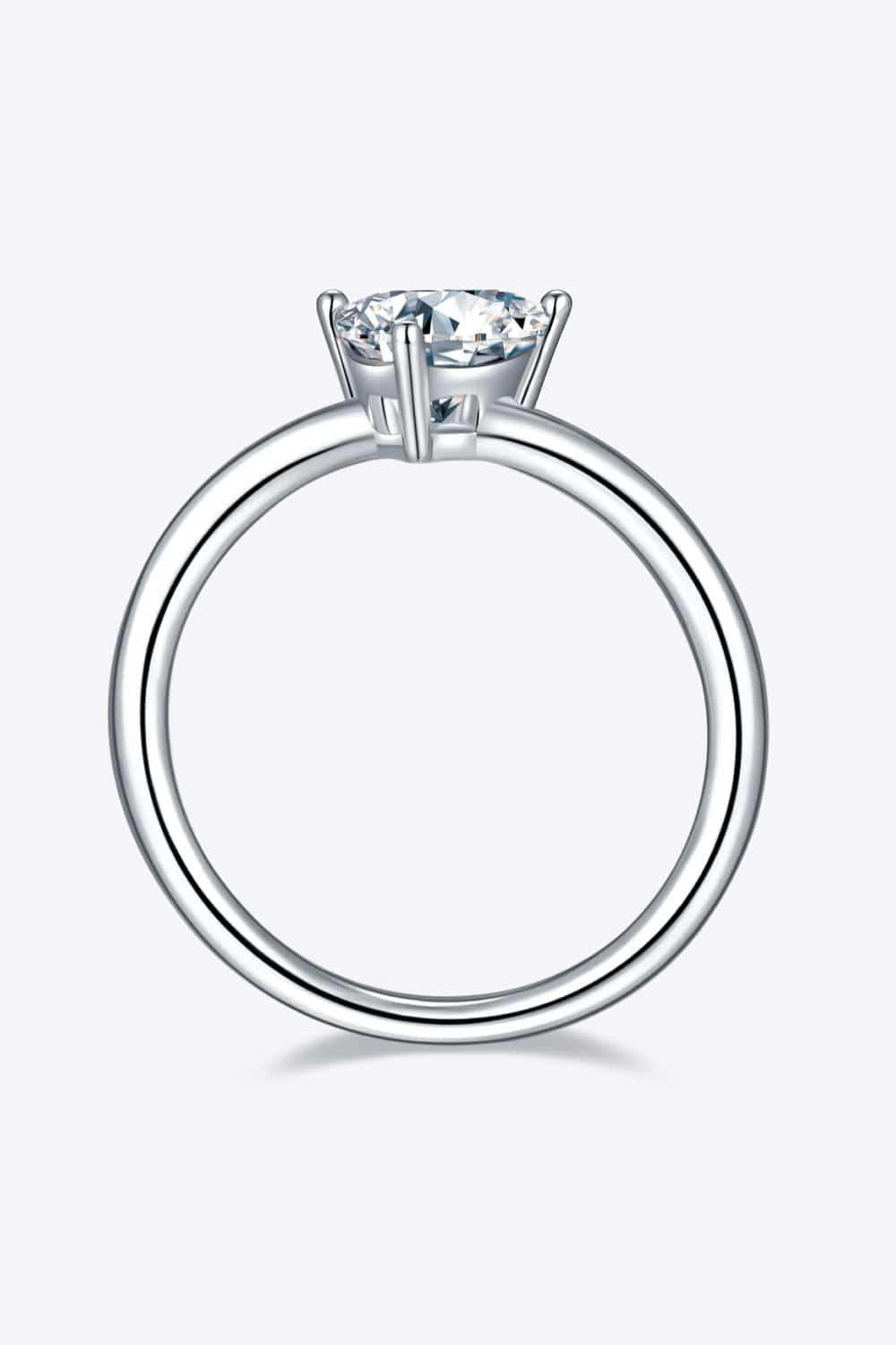 1 Carat Moissanite 925 Sterling Silver Solitaire Ring - Trendsi - Flyclothing LLC
