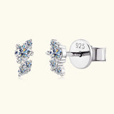 925 Sterling Silver Moissanite Stud Earrings - Trendsi - Flyclothing LLC