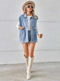 Pocketed Button Up Sleeveless Denim Jacket - Trendsi - Flyclothing LLC