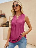 Eyelet Notched Tank - Trendsi - Flyclothing LLC