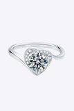 1 Carat Moissanite 925 Sterling Silver Heart Ring - Trendsi - Flyclothing LLC