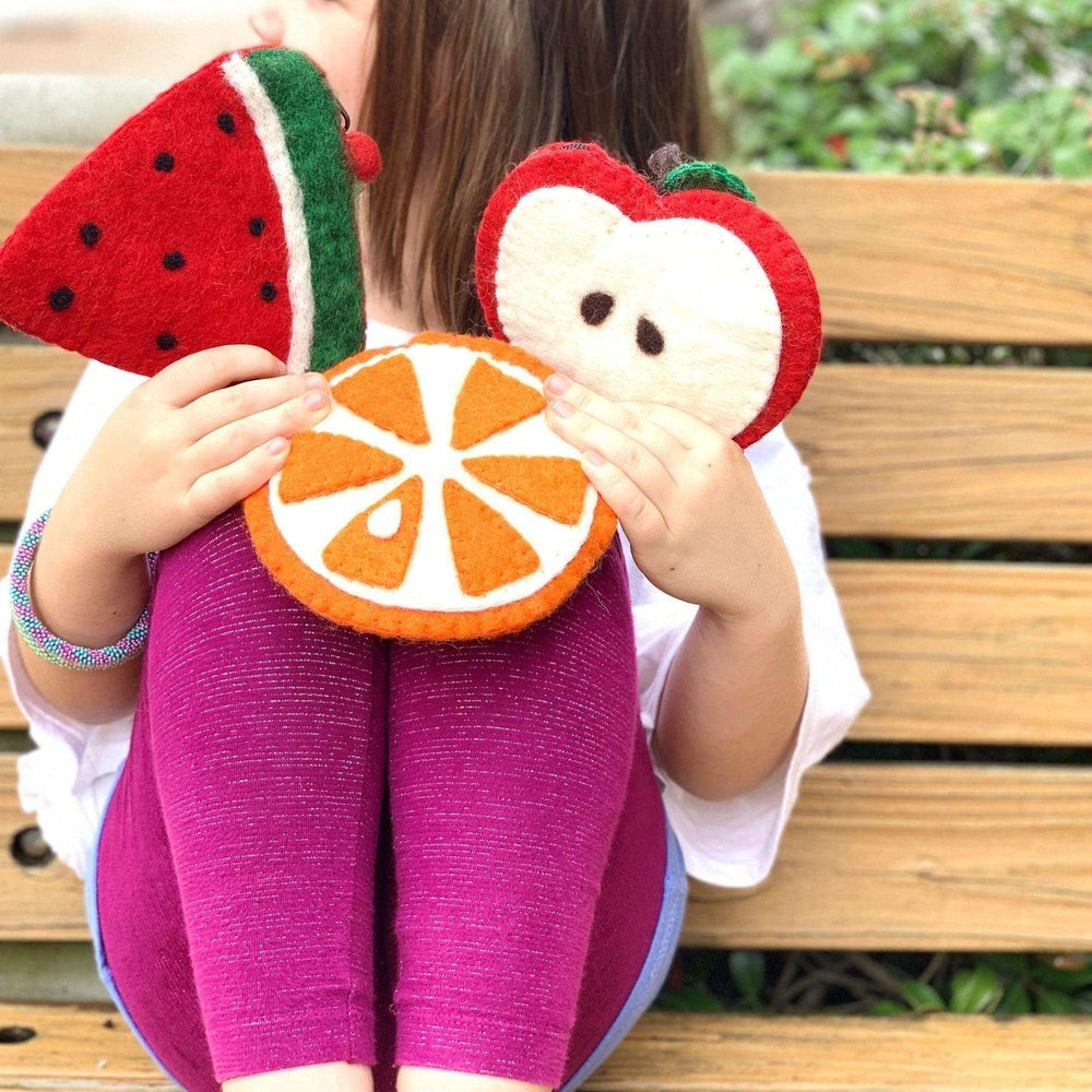 Handmade Felt Fruit Coin Purse - Orange - Global Groove (P) - Global Groove (P) - Flyclothing LLC
