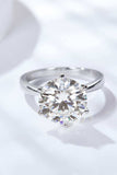Platinum-Plated 5 Carat Moissanite Solitaire Ring - Trendsi - Flyclothing LLC