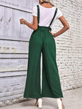 Tie Belt Wide Leg Overalls - Trendsi - Flyclothing LLC
