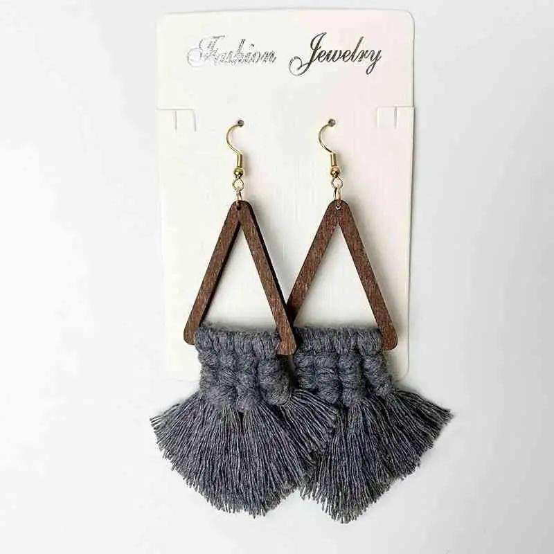 Tassel Detail Geometric Earrings - Trendsi - Flyclothing LLC