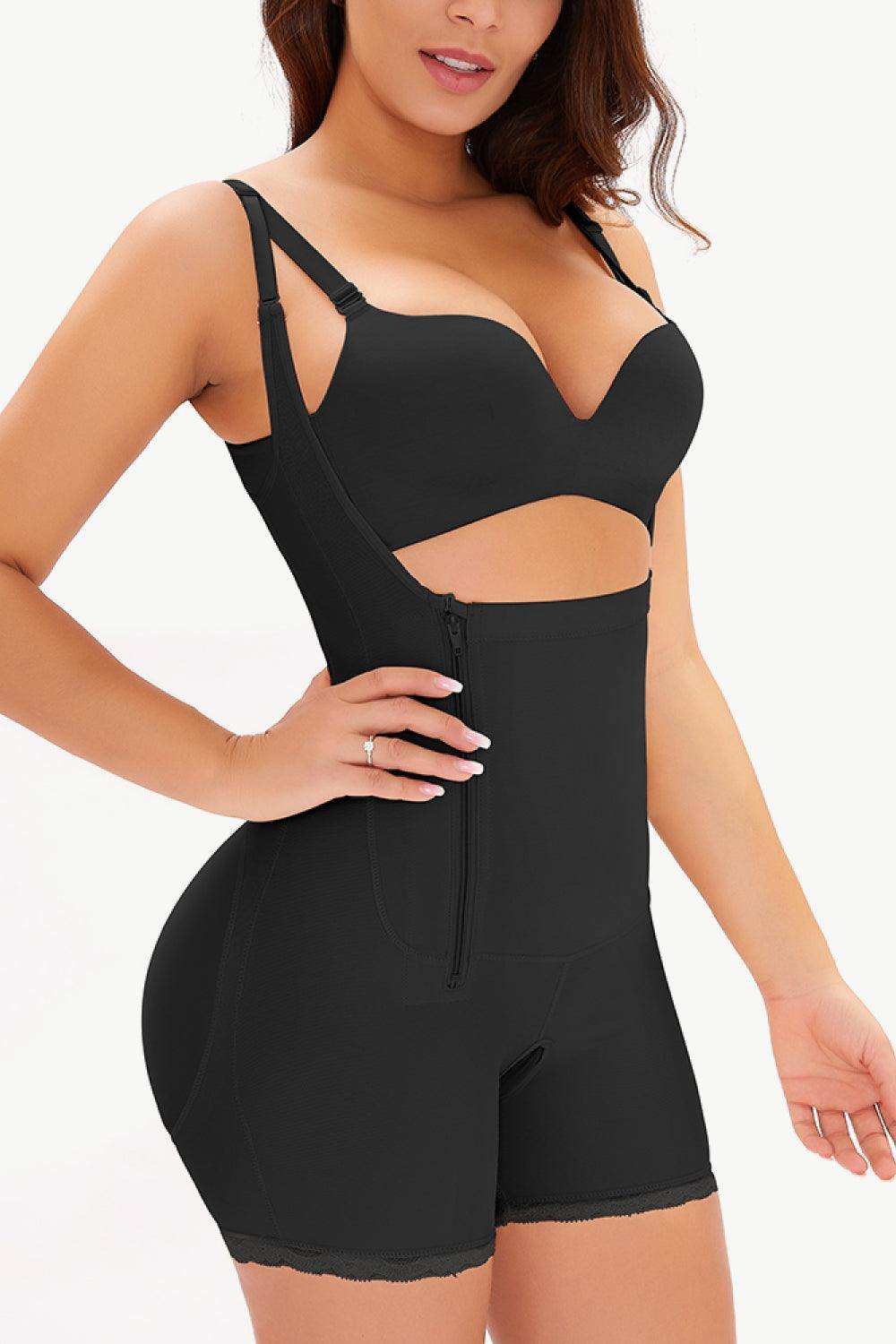 Full Size Side Zipper Under-Bust Shaping Bodysuit - Trendsi - Flyclothing LLC