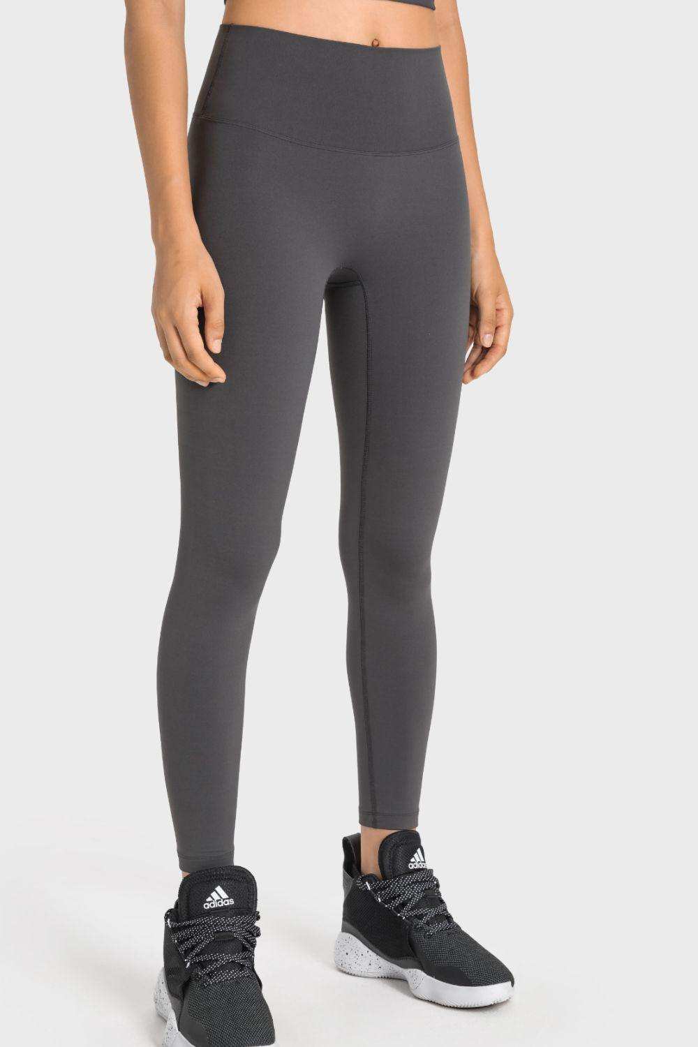 High-Rise Wide Waistband Yoga Leggings - Trendsi - Flyclothing LLC