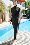 Cap, Drawstring Printed Long Sleeve Dress and Pants Swim Set - Trendsi - Flyclothing LLC