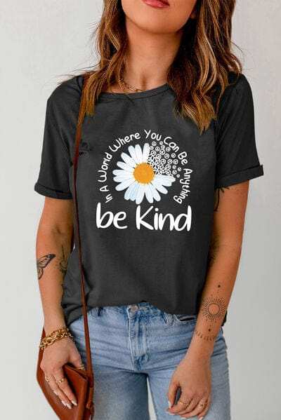 Graphic Round Neck Short Sleeve T-Shirt - Trendsi - Flyclothing LLC