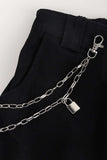 Double Layered Iron Chain Belt with Lock Charm - Trendsi - Flyclothing LLC