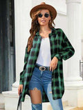 Plaid Button Up Dropped Shoulder Shirt - Trendsi - Flyclothing LLC