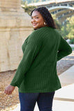 Basic Bae Full Size Ribbed Round Neck Long Sleeve Knit Top - Trendsi - Flyclothing LLC
