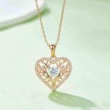 Moissanite 925 Sterling Silver Heart Shape Necklace - Trendsi - Flyclothing LLC