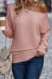 Texture Round Neck Long Sleeve Top - Trendsi - Flyclothing LLC