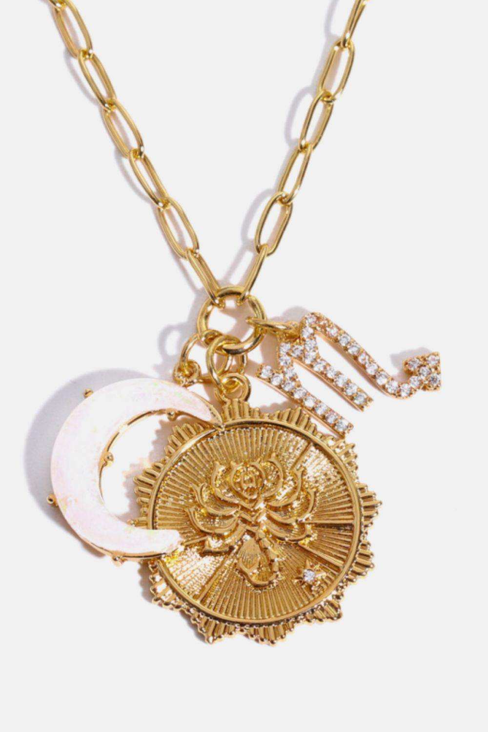Constellation and Moon Pendant Copper Necklace - Trendsi - Flyclothing LLC