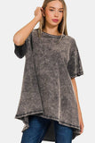 Zenana Round Neck Dropped Shoulder Blouse - Trendsi - Flyclothing LLC
