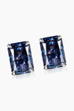2 Carat Rectangle Moissanite 4-Prong Stud Earrings - Trendsi - Flyclothing LLC