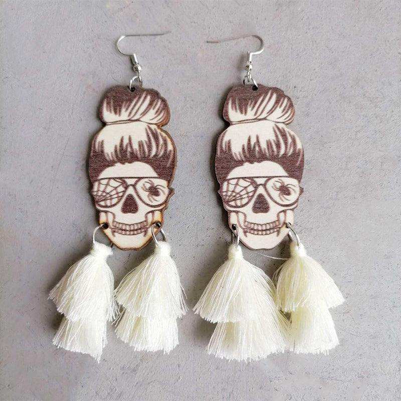 Spider Grandma Tassel Detail Dangle Earrings - Trendsi - Flyclothing LLC