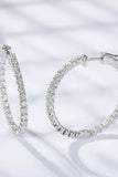 Inlaid Moissanite 925 Sterling Silver Hoop Earrings - Trendsi - Flyclothing LLC