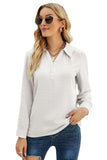 Swiss Dot Johnny Collar Blouse - Trendsi - Flyclothing LLC