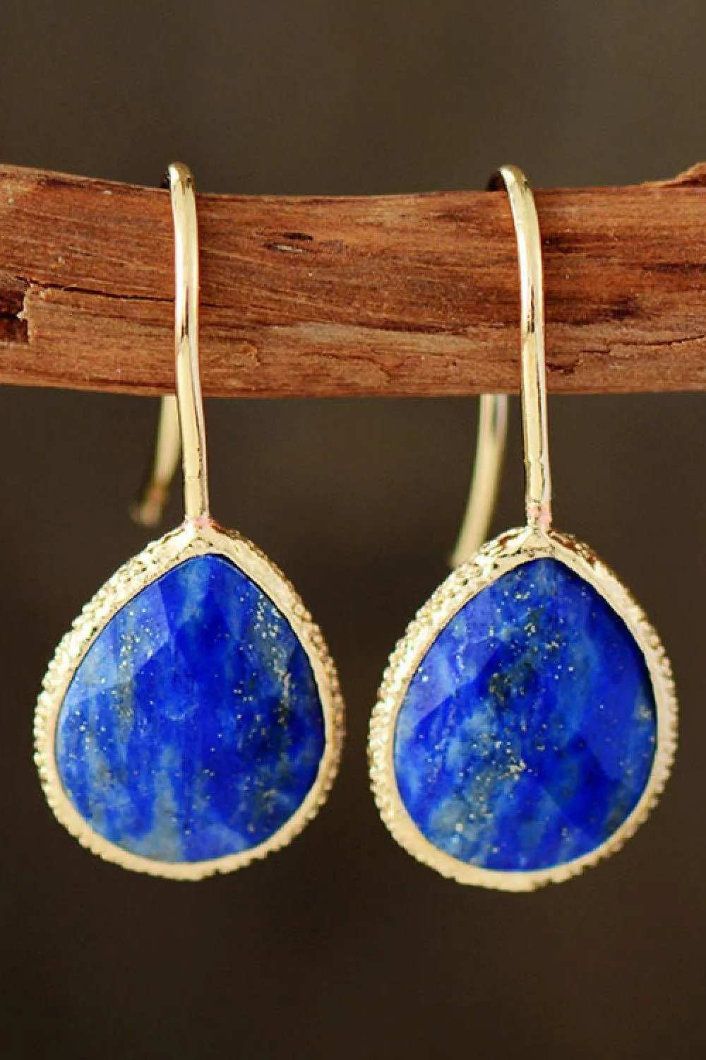 Handmade Natural Stone Teardrop Earrings - Trendsi - Flyclothing LLC