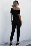 Asymmetrical Neck Tied Jumpsuit with Pockets - Trendsi - Flyclothing LLC