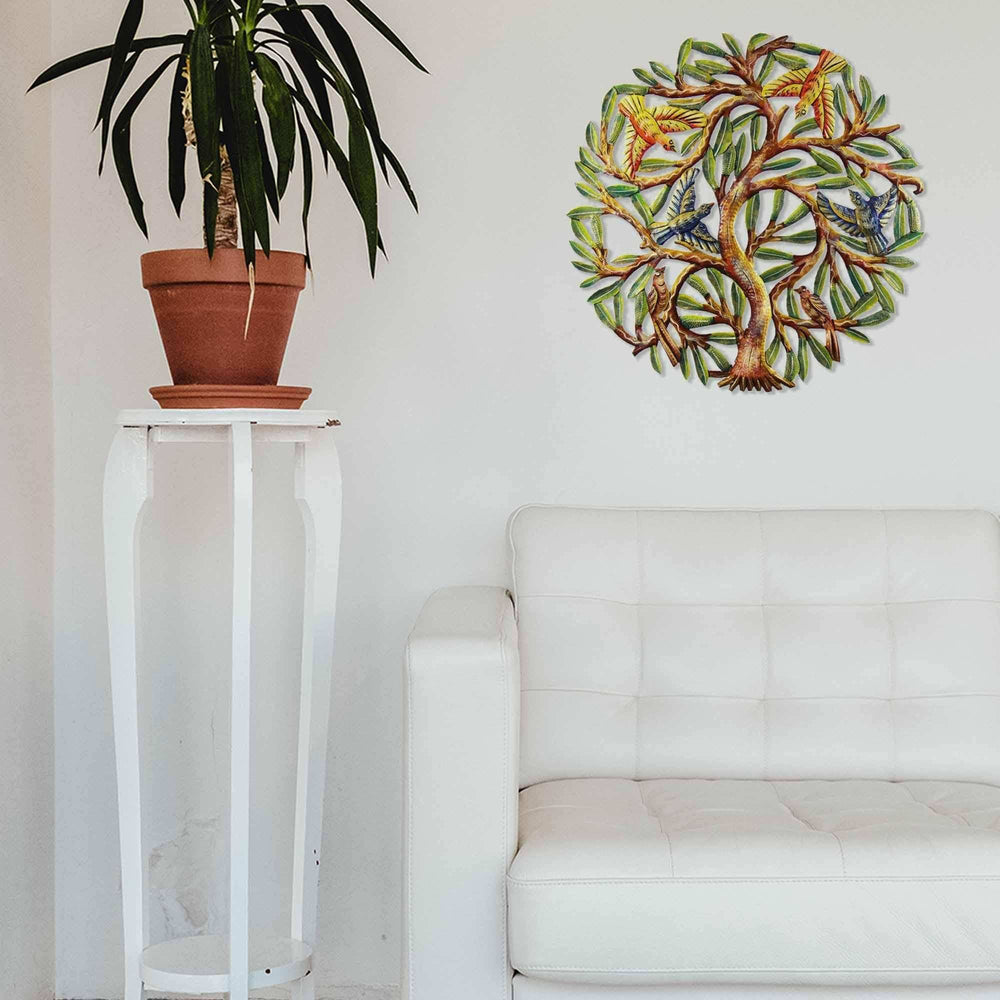 24 inch Painted Tree with Birds - Croix des Bouquets - Croix des Bouquets - Flyclothing LLC