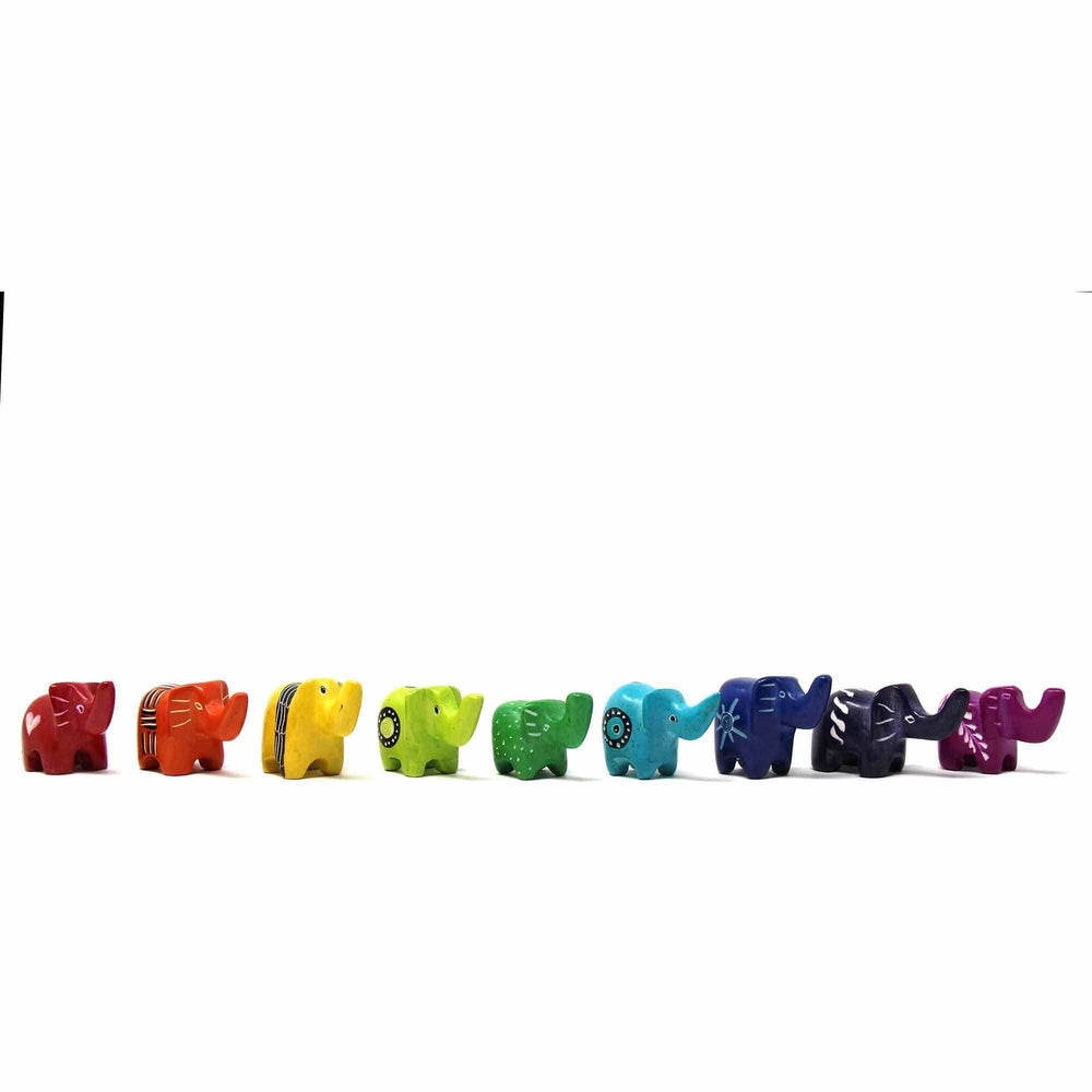 Soapstone Tiny Elephants - Assorted Pack of 5 Colors - SMOLArt - Flyclothing LLC