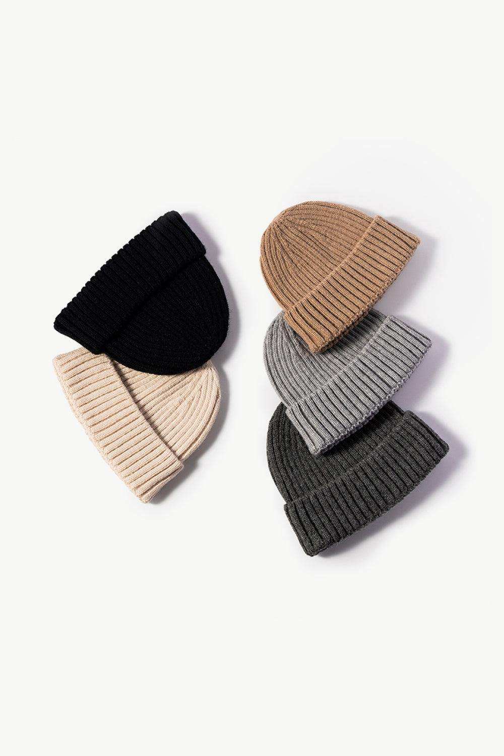 Rib-Knit Cuff Beanie - Trendsi - Flyclothing LLC