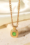 18K Gold Plated Inlaid Rhinestone Pendant Necklace - Trendsi - Flyclothing LLC