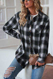 Plaid Button Up Dropped Shoulder Outerwear - Trendsi - Flyclothing LLC
