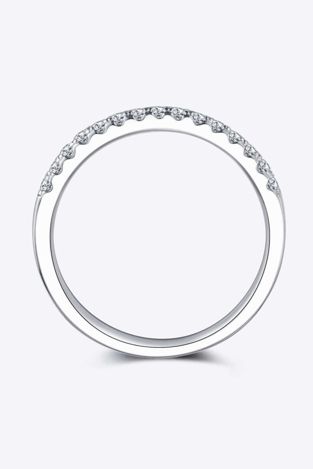 Moissanite Platinum-Plated Half-Eternity Ring - Trendsi - Flyclothing LLC
