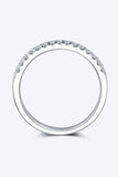 Moissanite Platinum-Plated Half-Eternity Ring - Trendsi - Flyclothing LLC