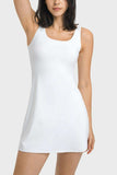 Square Neck Sports Tank Dress with Full Coverage Bottoms - Trendsi - Flyclothing LLC