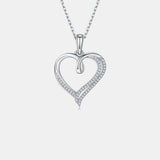 Moissanite 925 Sterling Silver Heart Shape Necklace - Trendsi - Flyclothing LLC